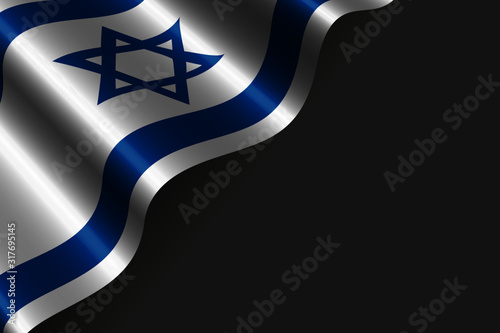 Flag of Israel isolated on grey, vector illustration in colors of the flag blue, white - for labor or memorial day