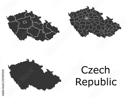 Czech Republic map with regional division