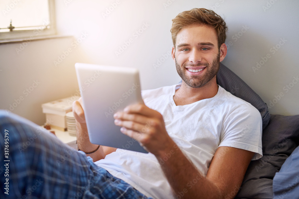 Browsing from the comfort of bed Browsing from the comfort of bed