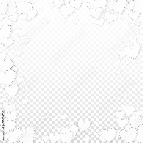White heart love confettis. Valentine's day frame © Begin Again