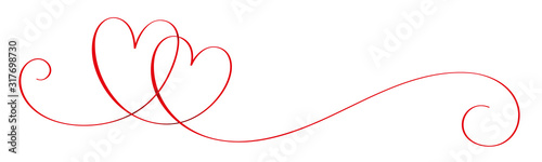 Hand-Drawn Vector Interlocking Hearts With Copy Space
