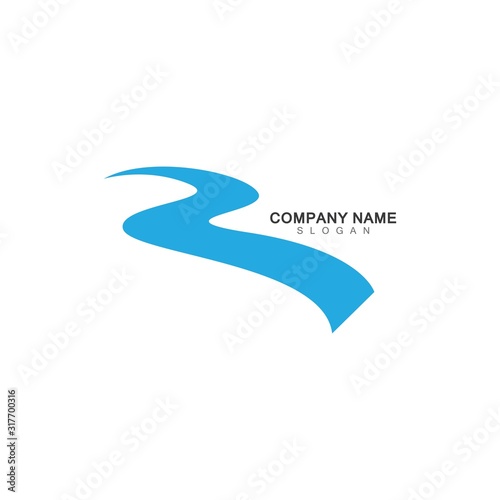 R LETTER RIVER LOGO TEMPLATE