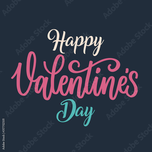 Valentines day background with heart pattern and typography of happy valentines day text . Vector illustration. Wallpaper, flyers, invitation, posters, brochure, banners