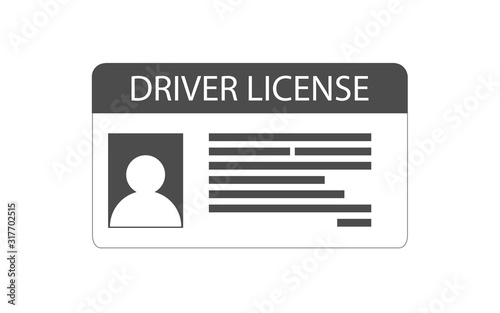 Driving photo ID. Icon flat driver s license. Driving license. Vector illustration.