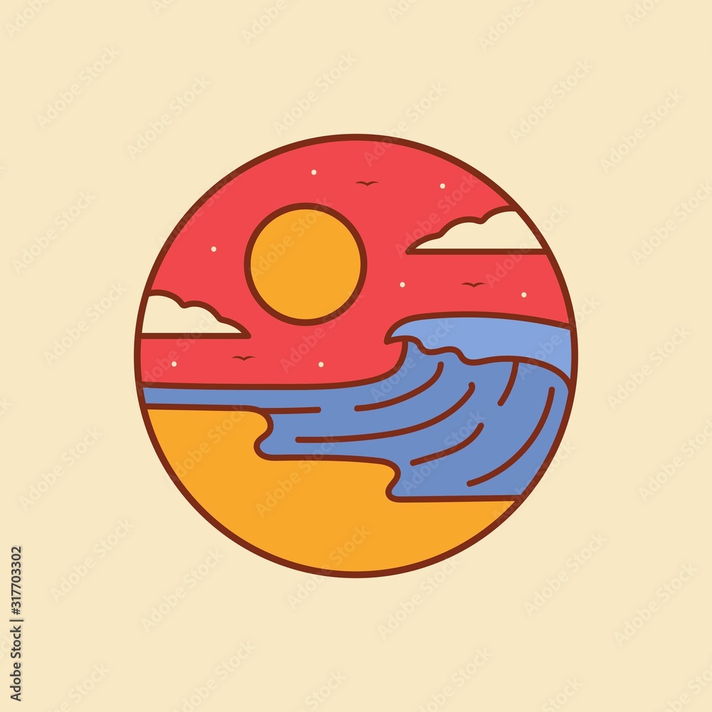beach logo design vector illustration beach logo design vector illustration