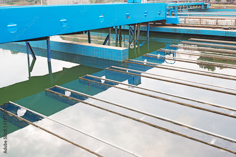 Fototapeta premium Modern urban wastewater treatment plant