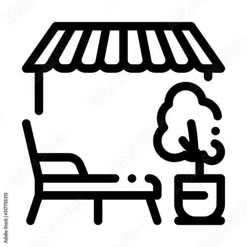 Terrace on the Street Icon Vector. Outline Terrace on the Street Sign. Isolated Contour Symbol Illustration