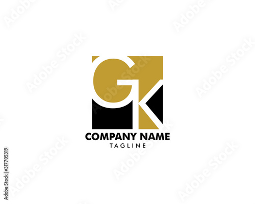 Initial Letter GK Logo Template Design
