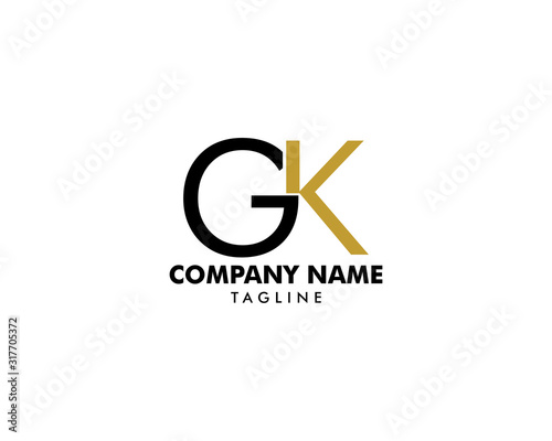 Initial Letter GK Logo Template Design
