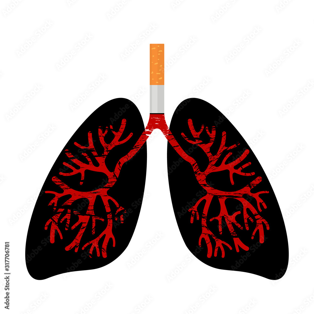 Human lungs are affected by the disease from smoking Human lungs are affected by the disease from smoking