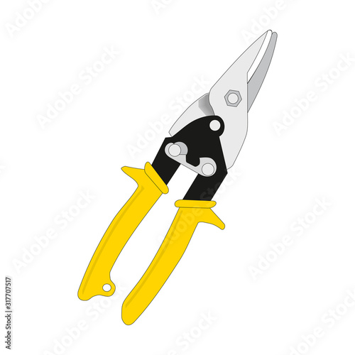 Garden secateurs icon. Flat illustration of garden secateurs