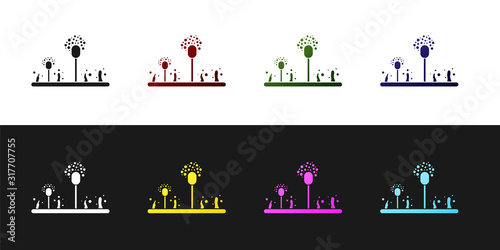 Set Mold icon isolated on black and white background. Vector Illustration