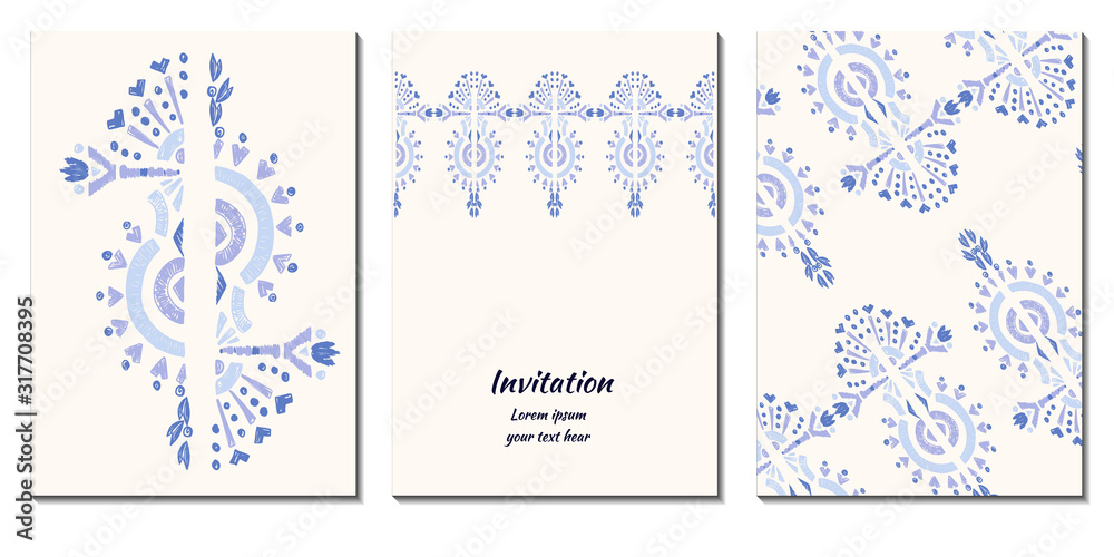 Cover royal greeting design. Modern template with ikat ornament for wedding design or greeting card any purpose. Cover royal greeting design. Modern template with ikat ornament for wedding design or greeting card any purpose.