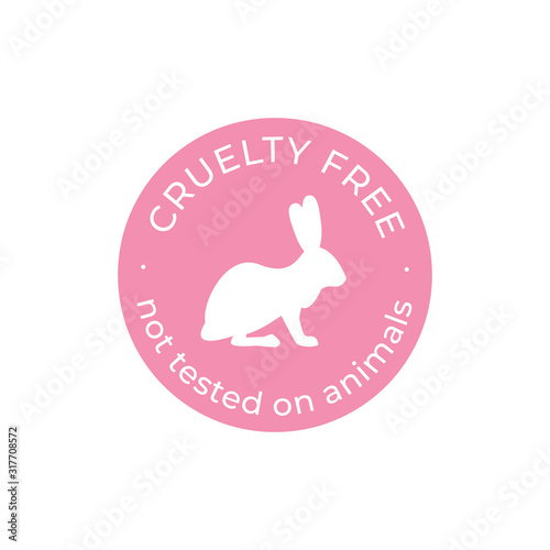 Cruelty free not tested on animals vector icon. Pink