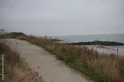 Norfolk Beach Coastal Path Grey Skies