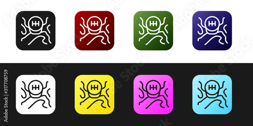 Set Gear shifter icon isolated on black and white background. Transmission icon. Vector Illustration