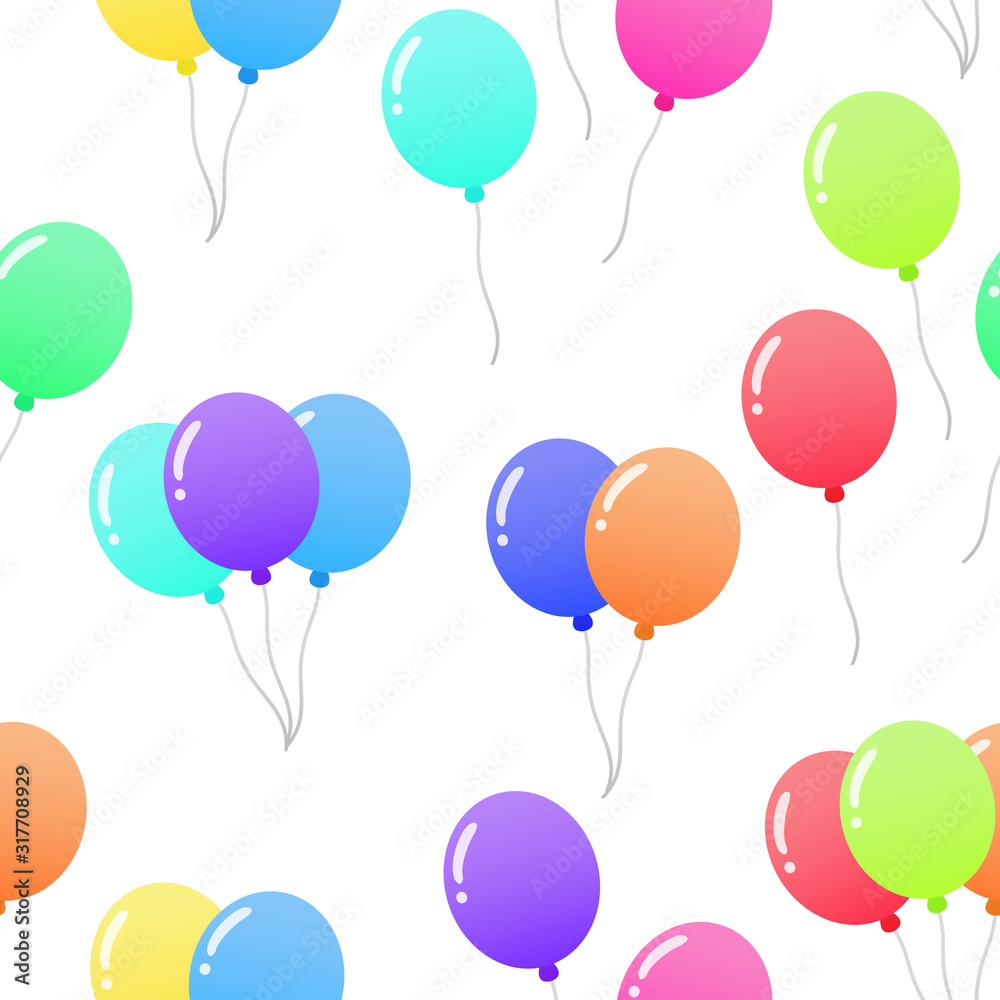 風船 シームレスパターン 束 Stock Illustration Adobe Stock