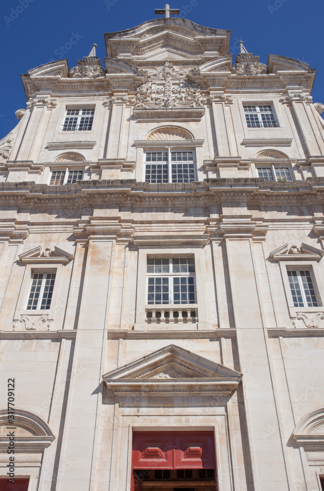 Facade of the New Coimbra Cathedral, Portugal
