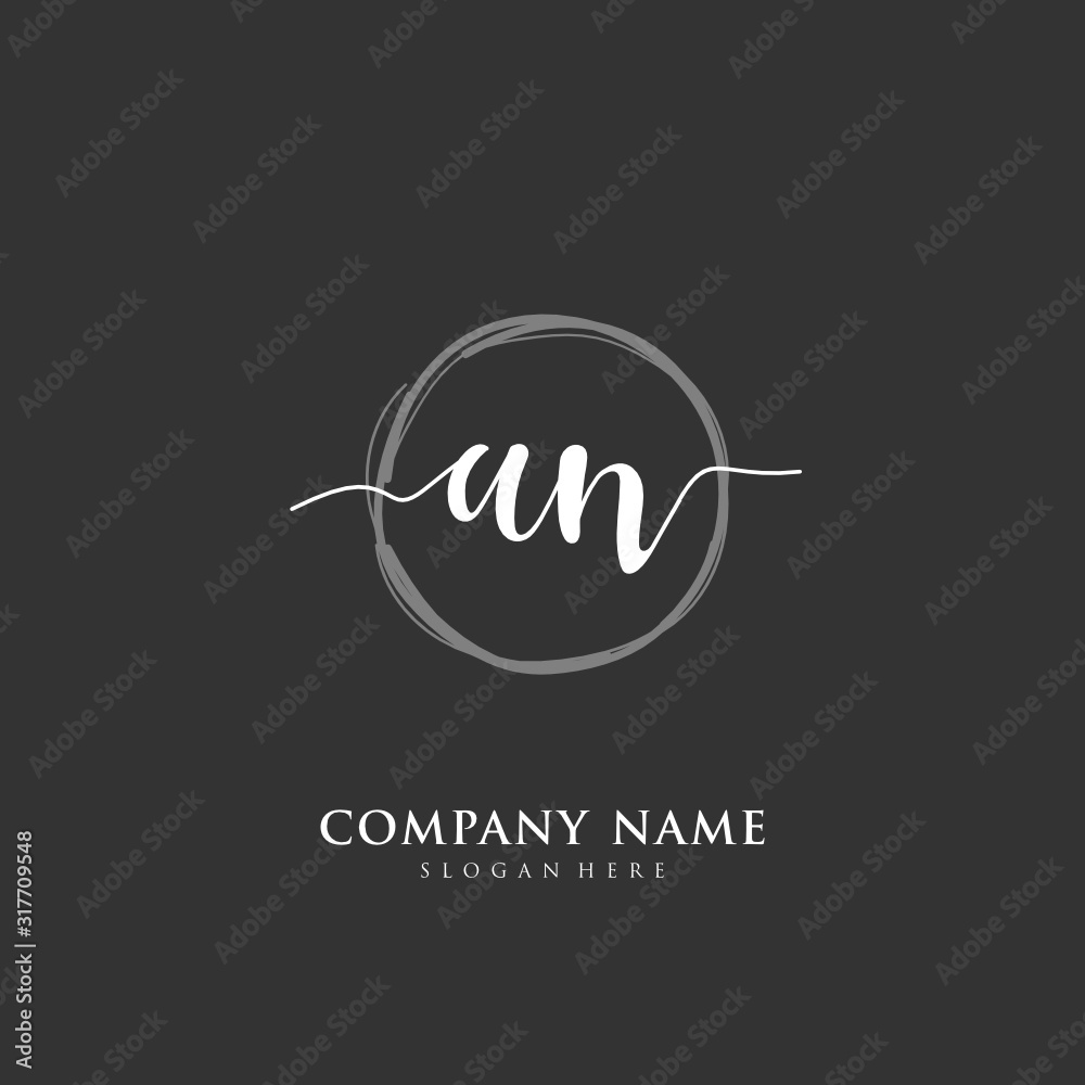 Handwritten initial letter A N AN for identity and logo. Vector logo template with handwriting and signature style. Handwritten initial letter A N AN for identity and logo. Vector logo template with handwriting and signature style.