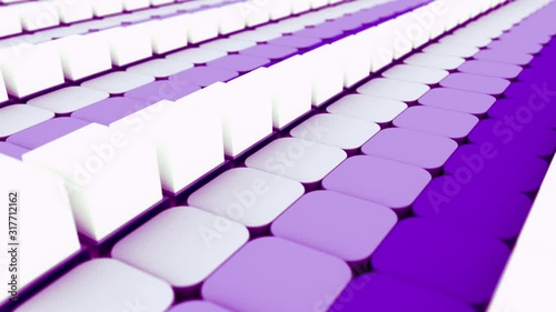 Abstract 3d rendering, animated background with moving geometric shapes.  Seamless 4k video.