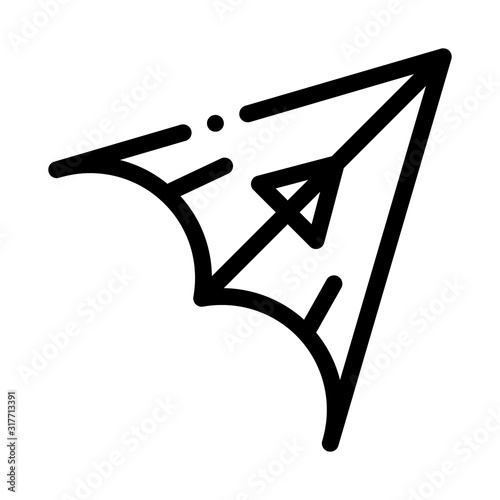 Hang Glider Icon Vector. Outline Hang Glider Sign. Isolated Contour Symbol Illustration