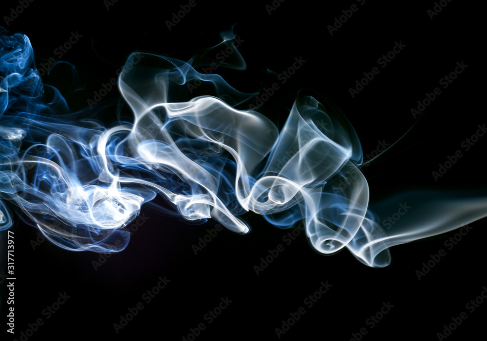 Plakat Gas smoke abstract on black background. fire design