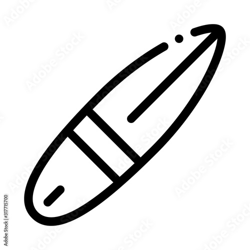 Canoe Icon Vector. Outline Canoe Sign. Isolated Contour Symbol Illustration