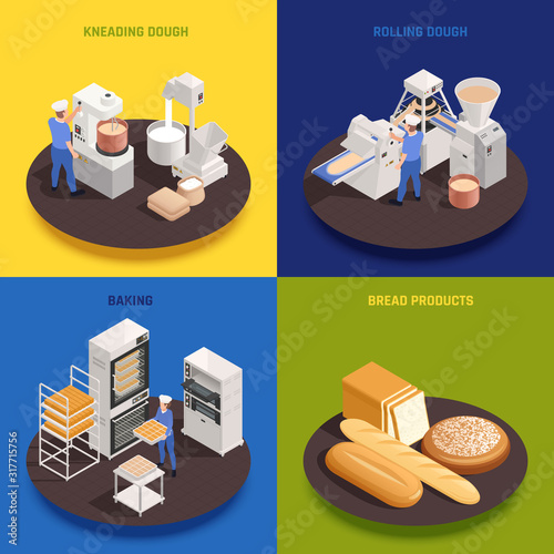 Bakery Confectionery Isometric Concept 