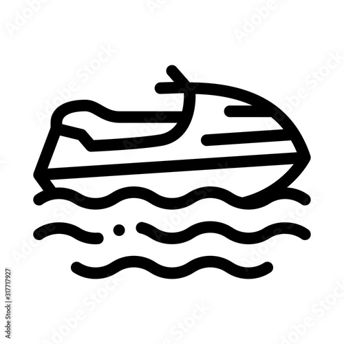 Powerboat Icon Vector. Outline Powerboat Sign. Isolated Contour Symbol Illustration