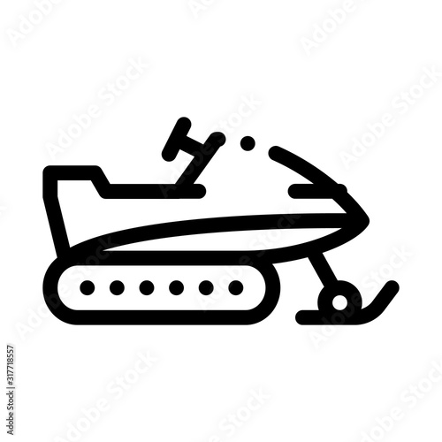 Snowmobile Icon Vector. Outline Snowmobile Sign. Isolated Contour Symbol Illustration