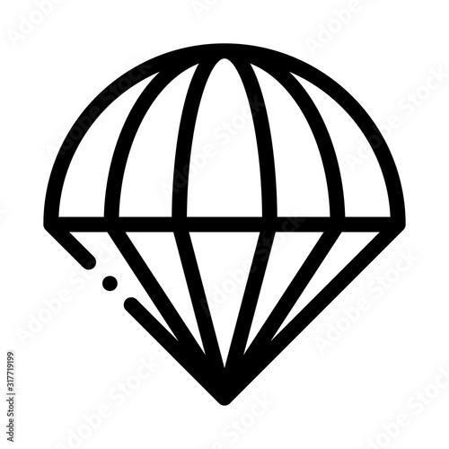 Parachute Icon Vector. Outline Parachute Sign. Isolated Contour Symbol Illustration