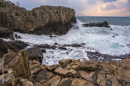 The Landscape of sea in Fukui Prefecture in Japan,福井県の東尋坊 photo