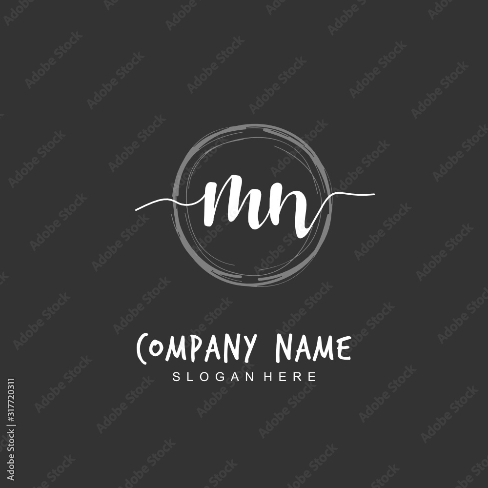 Handwritten initial letter M N MN for identity and logo. Vector logo template with handwriting and signature style. Handwritten initial letter M N MN for identity and logo. Vector logo template with handwriting and signature style.