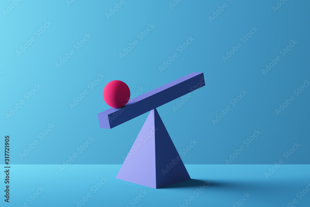 Geometric shapes in perfect balance - 3D Rendering Stock Illustration