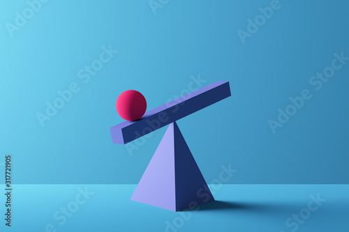 Obraz na płótnie Geometric shapes in perfect balance - 3D Rendering w salonie