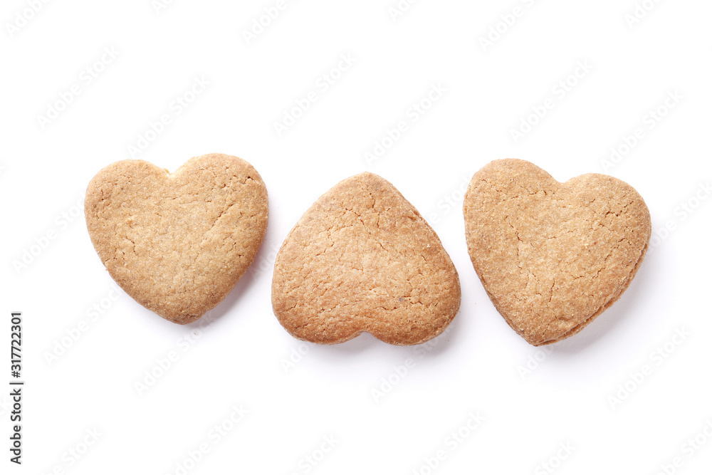 Cookie hearts isolated on a white background Cookie hearts isolated on a white background