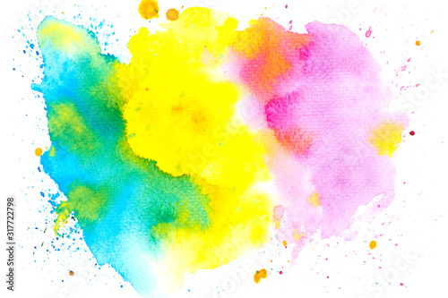 watercolor stain paint stroke white background