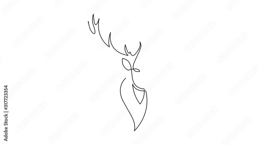 Self drawing simple animation of single continuous one line drawing of ...