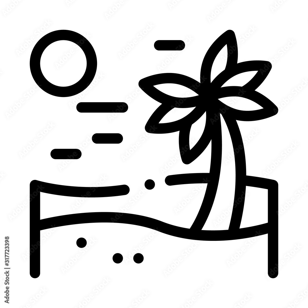 Palm Desert Icon Vector. Outline Palm Desert Sign. Isolated Contour Symbol Illustration Palm Desert Icon Vector. Outline Palm Desert Sign. Isolated Contour Symbol Illustration