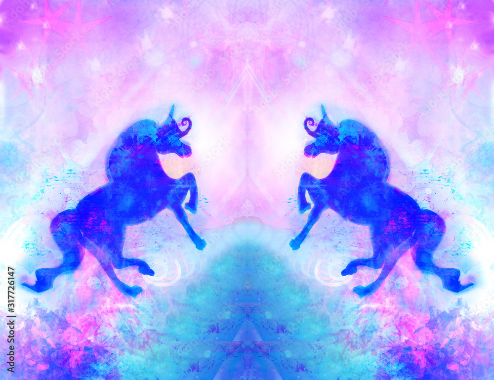 magical unicorns, beautiful pastel background