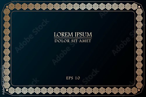 Rectangular bronze frame with a celtic motifs. Vector.