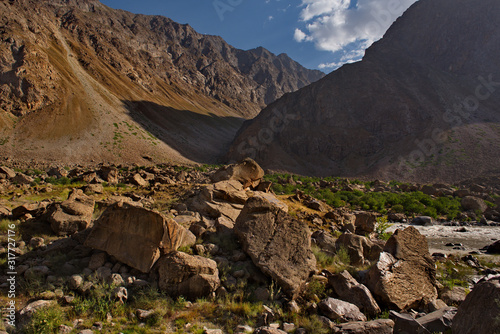 Central Asia. Tajikistan. Pamir tract near the border of the Panj river.