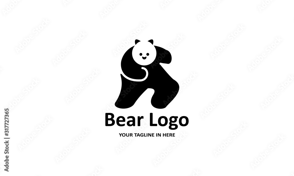 Fototapeta premium The flat bear logo concept is perfect for business, technology, contractor and housing symbols, health,sport, restaurants, education