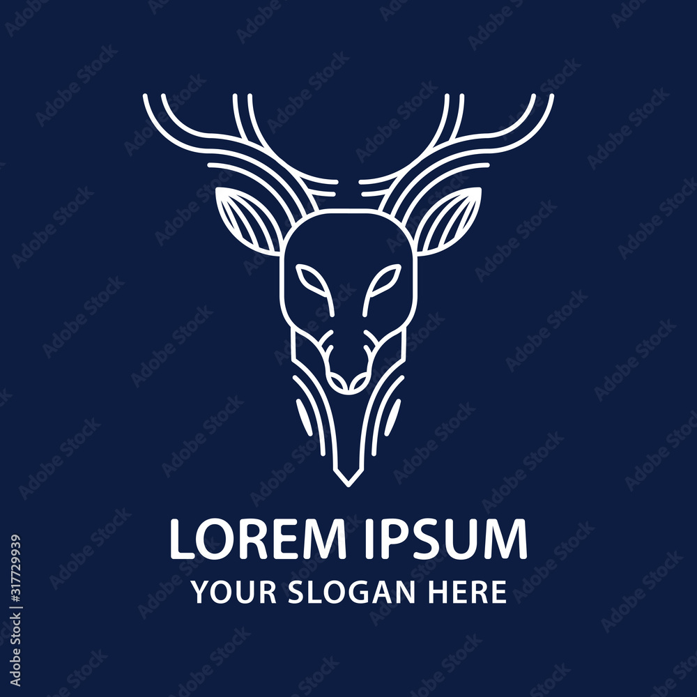 Deer head logo vector.