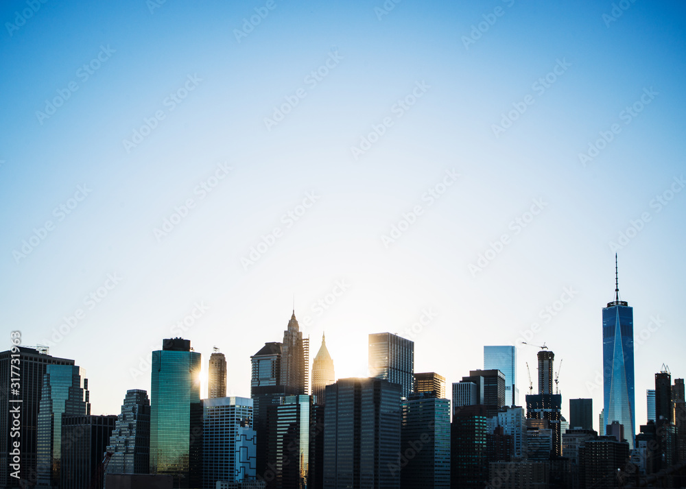 New York City skyline in the morning New York City skyline in the morning