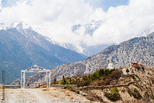 Marfa Khutsab Terenga Buddhist Monastery in Himalaya mountains, Nepal photo