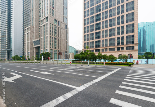 Photography The century avenue of street scene in shanghai Lujiazui,China.