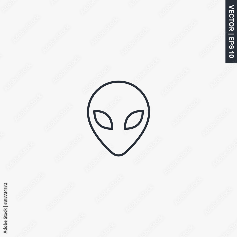 Alien, linear style sign for mobile concept and web design Alien, linear style sign for mobile concept and web design