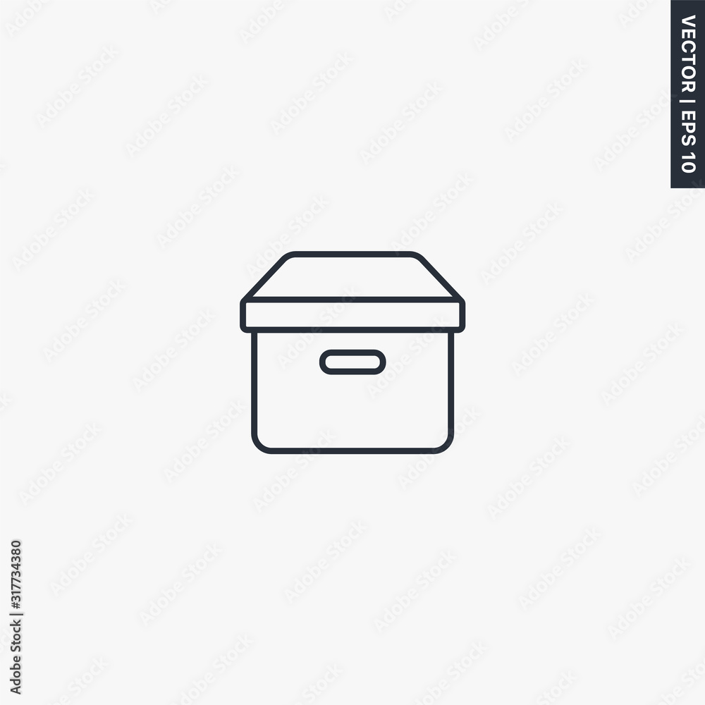Box, linear style sign for mobile concept and web design Box, linear style sign for mobile concept and web design