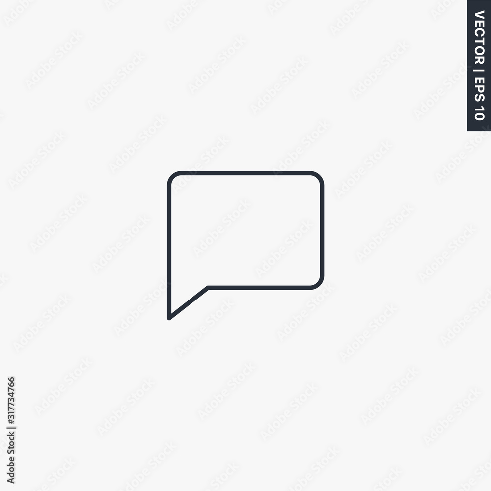 Chat bubble, linear style sign for mobile concept and web design Chat bubble, linear style sign for mobile concept and web design
